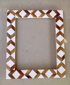 Cadre photo en bois carré fait à la main écologique léger Design unique poli Technique décor à la maison - Product Image 2