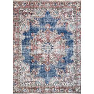 Tapis en laine bleue vintage fait main Pae-1497, à poils longs, rectangulaire, motifs abstraits, pour la maison, le salon ou le couloir, pour adolescents - Product Image 1