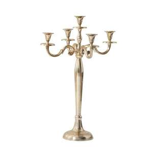 Candelabro de 3 brazos minimalista, candelabro de aluminio niquelado para vajilla, iluminación navideña, candelabro plateado - Product Image 4