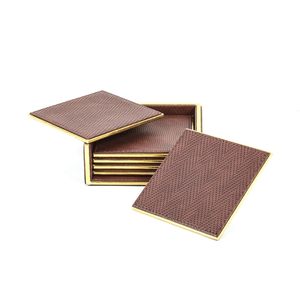 Posavasos de cuero puro más vendidos hechos a mano para café/té decoraciones de mesa para el hogar regalo de negocios - Product Image 4