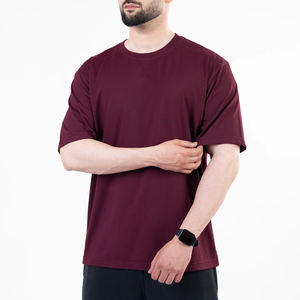 T-shirt décontracté à manches courtes pour homme, couleur unie, 100 % coton, personnalisable, respirant, coupe oversize, haute qualité, 180g - Product Image 5