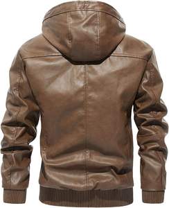 Chaqueta de Cuero Clásica para Hombre, Diseñada para la Moda Urbana, Cómoda para Uso Diario y Versátil para Combinar con Diversos Estilos - Product Image 2