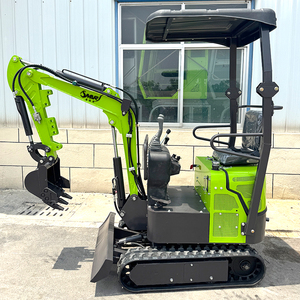 Mini-excavatrice verte de 1,2 tonne, machine de terrassement hydraulique avec moteur et chenilles en caoutchouc - Product Image 4