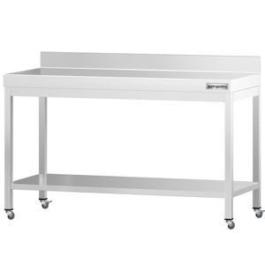 Commercial <b>Stainless</b> <b>Steel</b> <b>Table</b> with Upstand PREMIUM - 1500x700mm - with Undershelf - with Rear Upstand - Product Image 5