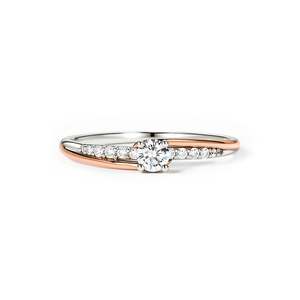 แหวนสัญญาเงินแท้สองสีประดับเพชรซิร์คอนสำหรับวันครบรอบจาก Jeulia - Product Image 1