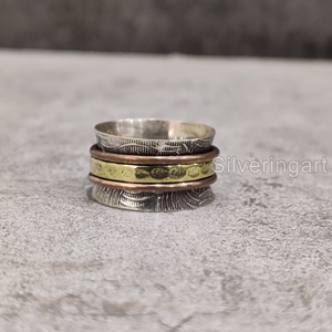 Infinity Spinner Band Bague Bohème Bague en Argent Sterling 925 pour Femmes Anneau de Pouce Fidget Bijoux Faits à la Main Party Yoga Mens Spinner Ring - Product Image 3