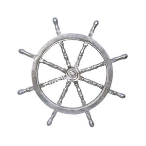 Sculpture de roue de navire nickelé objet décoratif en gros Style nautique roue de navire de qualité supérieure Marine décor à la maison approvisionnement - Product Image 5