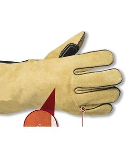 ถุงมืองานเชื่อมหนังวัวพร้อมถุงมือเย็บติดกันแบบแยกที่ทนความร้อน - Product Image 4