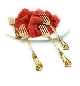 Tenedor de mesa de latón recolector de frutas con mango de extremo de acero espejado Royal Dinning Tenedor Nuevo diseño Juego de tenedores de frutas - Product Image 5