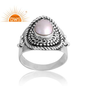 Nuevo diseño elegante, anillo de piedras preciosas de perlas naturales de Plata de Ley 925, joyería personalizada para mujer, regalo para ella - Product Image 1