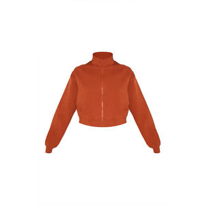 Sudadera con cremallera de diseño mínimo para mujer, diseño clásico de lana, logotipo personalizado, ropa cómoda de invierno, sudadera, ropa al por mayor - Product Image 5