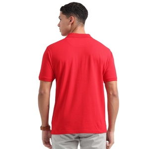 Polo classique pour homme en bleu marine, col contrastant, coupe ajustée, manches courtes, polo décontracté pour le golf - Product Image 4