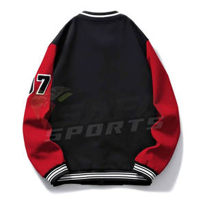 Custom Oem Logo Chenille Patch Varsity Jacket Hombres Otoño Street Style Bordado Parche Botón Unisex Chaqueta de algodón - Product Image 2