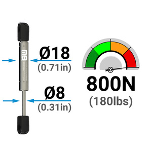 Entretoise à gaz résistante à la Corrosion IL08PL-250-586-F1 de 586 mm pour trappe de fenêtre de porte de yacht de bateau marin certifiée ISO de course de 250 mm - Product Image 2