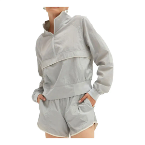 Custom <b>Lightweight</b> Breathable <b>Summer</b> Plus Size Solid <b>Women's</b> Casual Two-Piece Jogging Tracksuit Set Windbreaker Hoodie <b>Trouser</b> - Product Image 2
