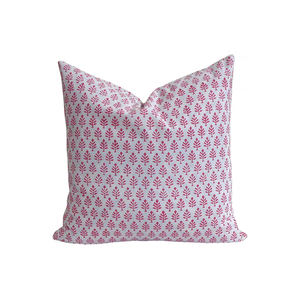 Funda de cojín tejida personalizada de alta calidad, almohada de primera calidad con estampado de bloques de mano, algodón decorativo, mejor precio, patrón de rayas florales - Product Image 3