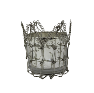 Décoration de la maison attrayant verre clair enduit miroir mosaïque fini forme ronde support votif nouveau Design vide bougie pot - Product Image 6