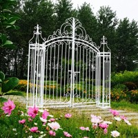 Arche en fer forgé de style européen, porte en métal doré populaire pour les mariages, arche en fer pour la décoration de scène de mariage