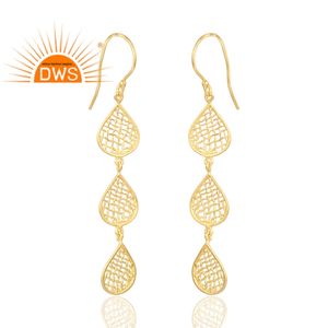 Pendientes colgantes chapados en oro de 18 quilates de Plata de Ley 925 más vendidos, joyería para mujer, regalo para ella - Product Image 3