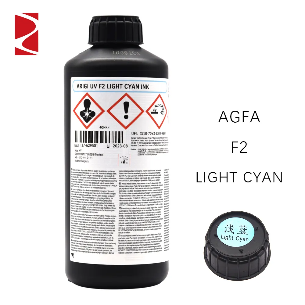 Cheap Price AGFA F2 Light Cyan Soft UV Ink For Roll to Roll Epson Ricoh Printer gen6 508GS 510/35PL CE4M 4720 5113 Printhead