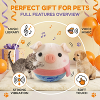 Peluche Porc Sauterette Musicale, Balle Clown, Balle Vague de Mer, Jouet Interactif Parlant Style TikTok pour l'Apprentissage du Langage et Sensoriel