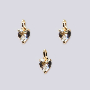 Pendentif en forme de coeur en quartz améthyste 6mm pierre de naissance en forme de coeur Quartz Cz or Vermeil argent sterling ensemble pendentif breloques - Product Image 6