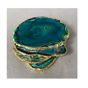 Vente en gros de sous-verres en tranches d'agate plaquée or vintage de qualité supérieure tapis/coussin haut de gamme à bas prix - Product Image 5