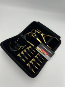 Kit de herramientas de extensión de cabello chapadas en oro, alicates de calidad superior con logotipo personalizado de acero inoxidable sostenible, tijeras para el cabello, mango de bucle - Product Image 4