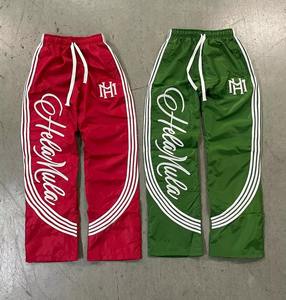 Fashion Mens Baggy Plus Size Casual Loose Fit Custom <b>Vintage</b> Nylon Polyester Stripe Sweatpants & <b>Trousers</b> - Product Image 1