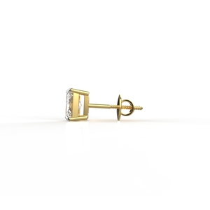 Avarta 18K Gold 1 Carat Moissanite Princess Cut <b>Stud</b> <b>Earrings</b> Single PC-<b>Fine</b> Jewellery - Product Image 2