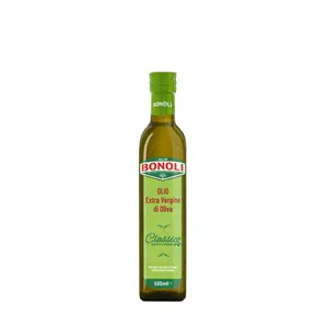 Bonoli Classico Extra Virgin Olive Oil 500ml Cold Pressed and Fresh for Cooking and Season Use Packaged in Glass Bottle