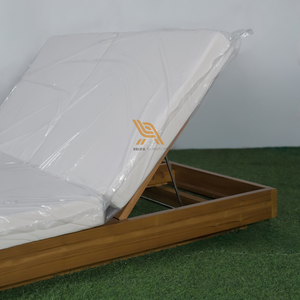 Design minimaliste piscine chaise longue jardin Villa teck bois cadre matériel tous temps tissu imperméable pour la décoration de parc - Product Image 4