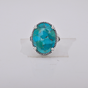 Handmade <b>925</b> Sterling <b>Silver</b> Bezel Setting Turquoise Gemstone <b>Ring</b> for Unisex Wedding Party & Anniversary Jewelry - Product Image 2