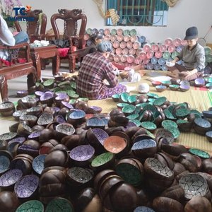 ชามมะพร้าวฝังมุกคุณภาพสูง ขายส่ง ผลิตในเวียดนามโดย Thanh Cong Handicraft - Product Image 3