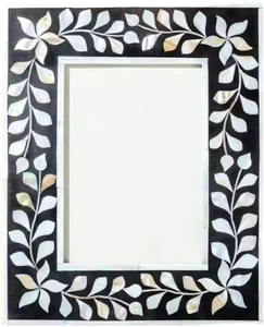 Decoración moderna personalizable para el hogar, marcos de fotos de metal y madera, diseño de incrustaciones de hueso para sala de estar - Product Image 4