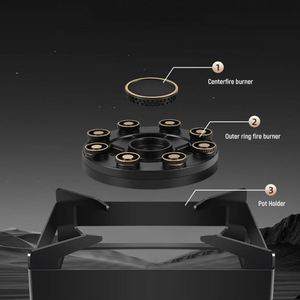 <b>Magic</b> Disk Gas Cooktop Dual Burner Glass Surface Electronic Ignition - Product Image 3