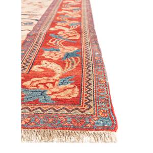 Tapis en laine noué à la main Aalam Paem-1469 ivoire, motif floral abstrait, pour salon, couloir, entrée ou chambre. - Product Image 4