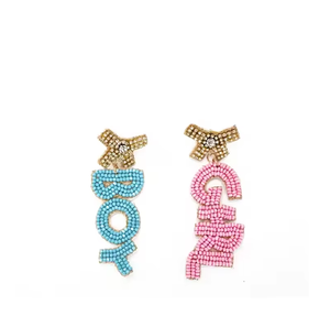 Trendy Handmade <b>Black</b> Bead Graduation <b>Earrings</b> <b>Dangle</b> Jewelry Customized for Girls and Women - Product Image 3