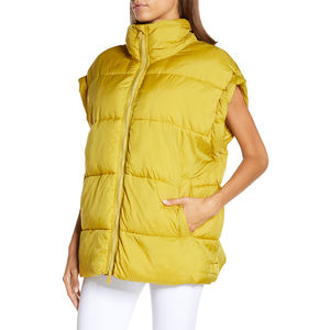 Chaleco acolchado con logotipo personalizado para mujer, chaqueta sin mangas acolchada ligera, ropa de abrigo de invierno al por mayor para senderismo al aire libre y moda - Product Image 2