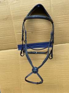 Brida ecuestre de cuero elevado, cerrojo de caballo inglés con costuras elegantes - Product Image 3