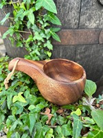 Mug Kuksa en bois de bouleau naturel artisanal - Anti-fuite, écologique, vaisselle nordique classique pour le camping en plein air, les voyages et la maison