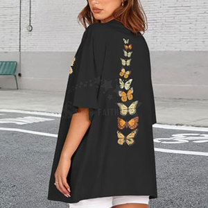 Camiseta de mezcla de algodón de gran tamaño para mujer de alta calidad OEM Top informal cómodo de estilo callejero de moda con ajuste holgado - Product Image 5