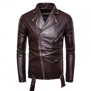 Best Men's Casual Standing Collar <b>Sheep</b> <b>Skin</b> <b>Jacket</b> Zipper Front Customized Personalized Waterproof Windproof Breathable Winter - Product Image 1