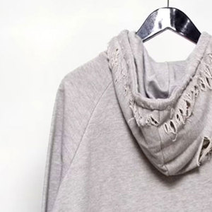 Sudadera con Capucha para Hombre, de Algodón/Poliéster, de Alta Calidad, con Forro Polar Desgastado, Cómoda, de Manga Larga, con Técnica Puff, Diseño Liso - Product Image 5