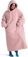 Hoogwaardige, milieuvriendelijke, aanpasbare, zachte gebreide draagbare deken-hoodie van stevige pluche flanel fleece, anti-pilling, warm en knus