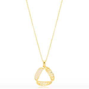 Colgante de plata de ley 925 con piedras de zirconia, colgante único con forma geométrica - Product Image 1