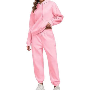 Conjunto Deportivo Lavado Estilo Urbano para Mujer, Sudadera con Capucha y Pantalones Deportivos con Lavado Ácido Vintage, Algodón Grueso, Moda, Pedidos al por Mayor Directo de Fábrica - Product Image 6