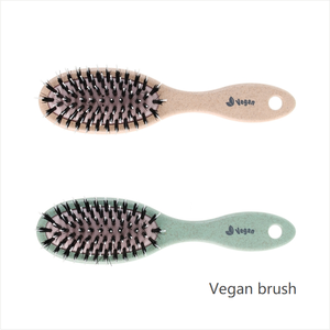 Cepillo de pelo ecológico vegano, cerdas de plástico de nailon de madera biodegradables con cojín de Peine de puercoespín, cerdas de Metal - Product Image 1