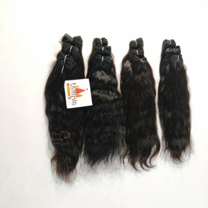 ผมต่อแบบเป็นลอนสำหรับผู้หญิงผมต่อแบบไม่ผ่านกระบวนการผมธรรมชาติสีดำสไตล์อินเดียบริสุทธิ์สำหรับ100% - Product Image 3