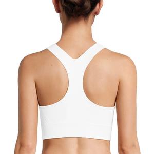 Sujetador de yoga para mujer con logotipo personalizado rápido Top corto sin costuras de alto impacto Ropa de fitness y yoga Tops cortos Racer Back Gym Sujetadores deportivos - Product Image 3